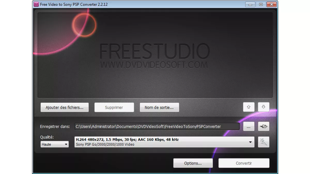 Free Video to Sony PSP Converter : convertir des vidéos pour une PSP