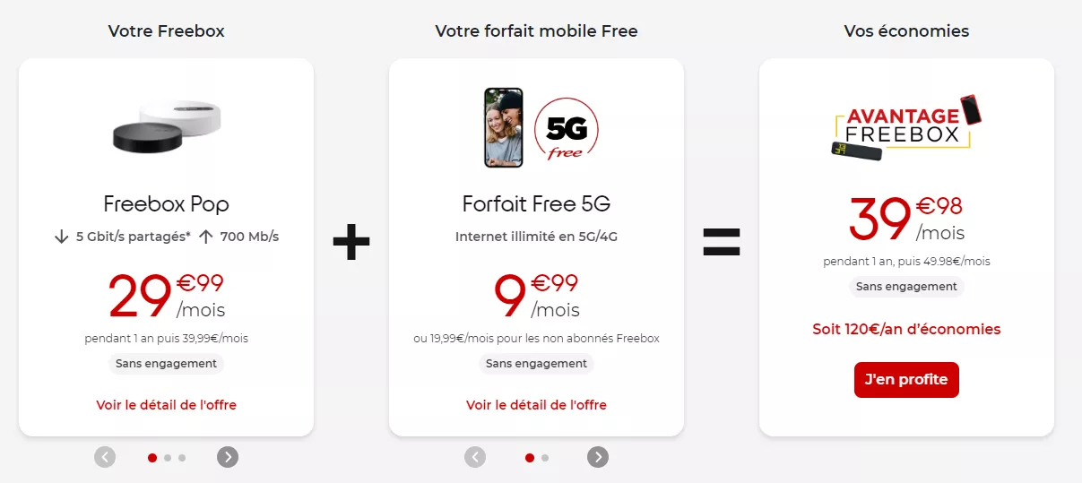 freebix pop + forfait mobile free