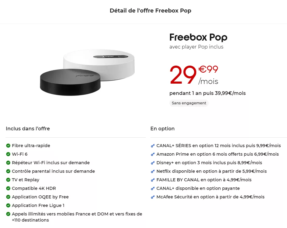 Freebox pop offre