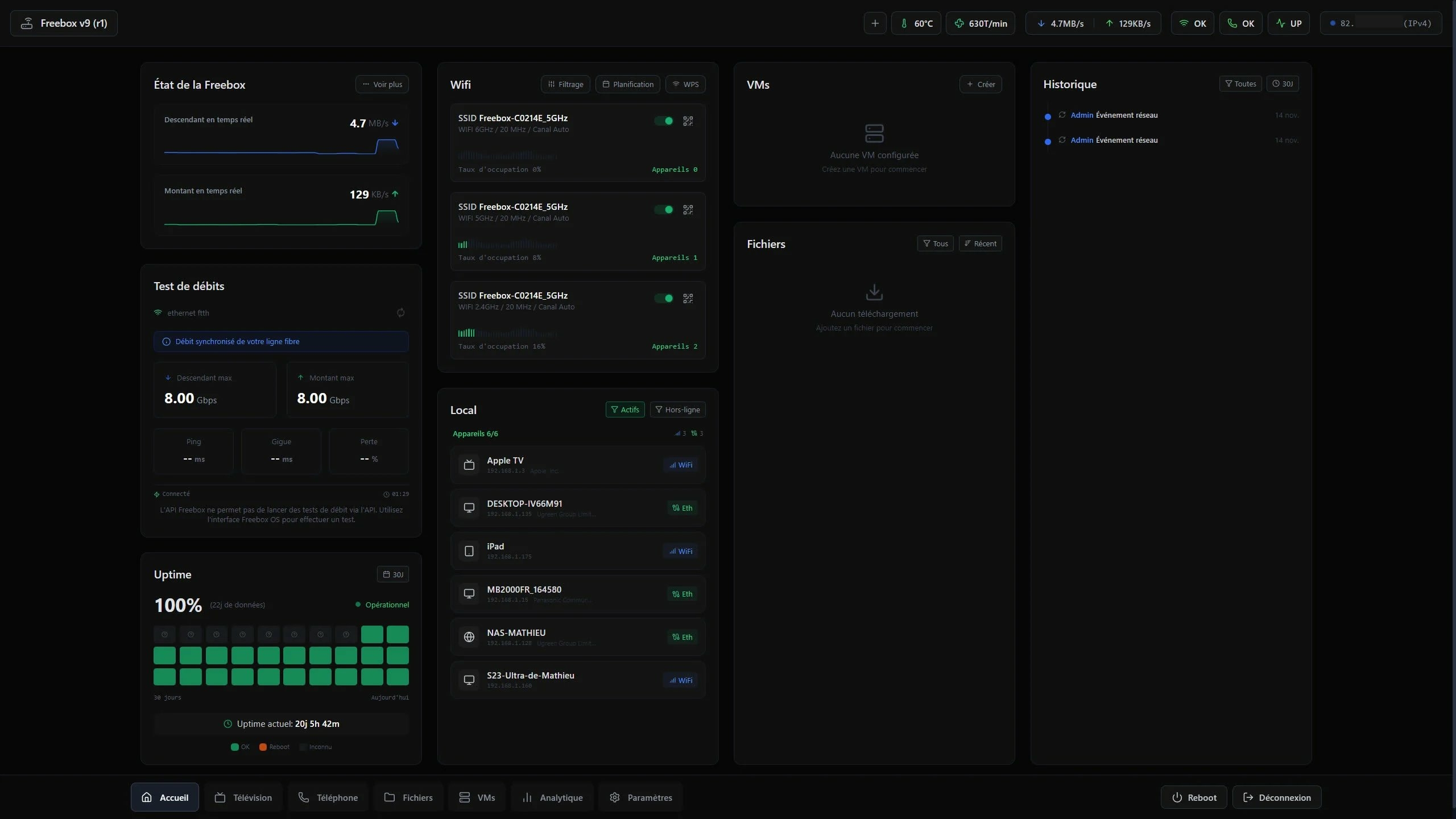 Freebox Ultra Dashboard 0