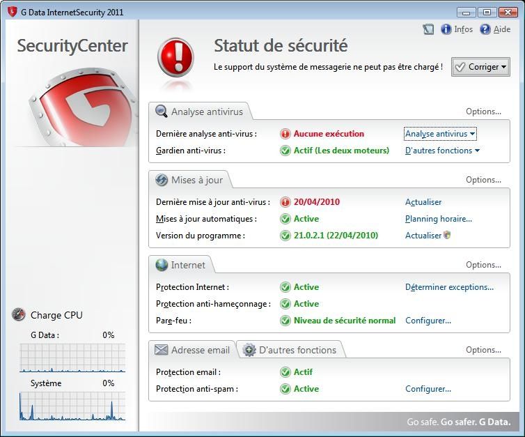 G DATA InternetSecurity 2011 screen 1
