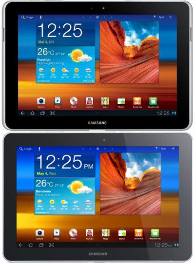 Galaxy Tab comparaison