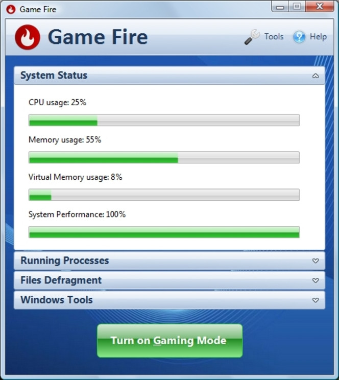 Game Fire screen