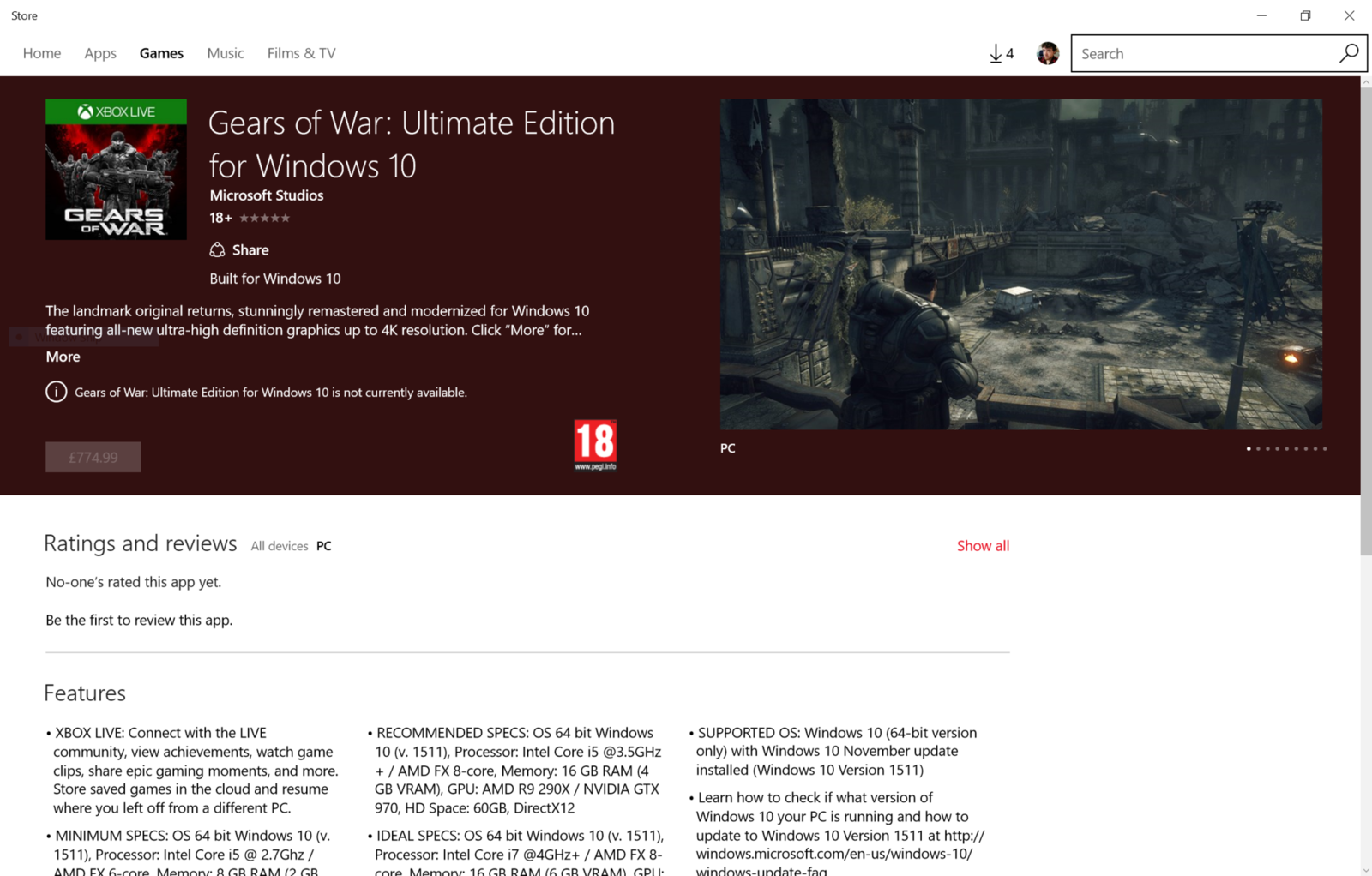 Gears of War Ultimate Edition - Windows Store