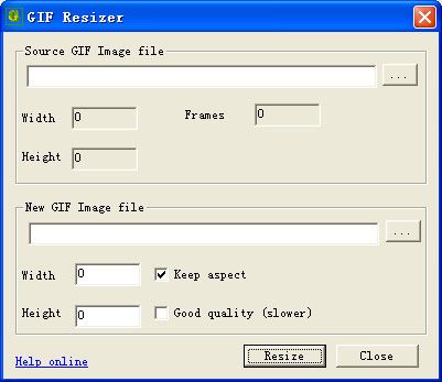 GiF Resizer screen.