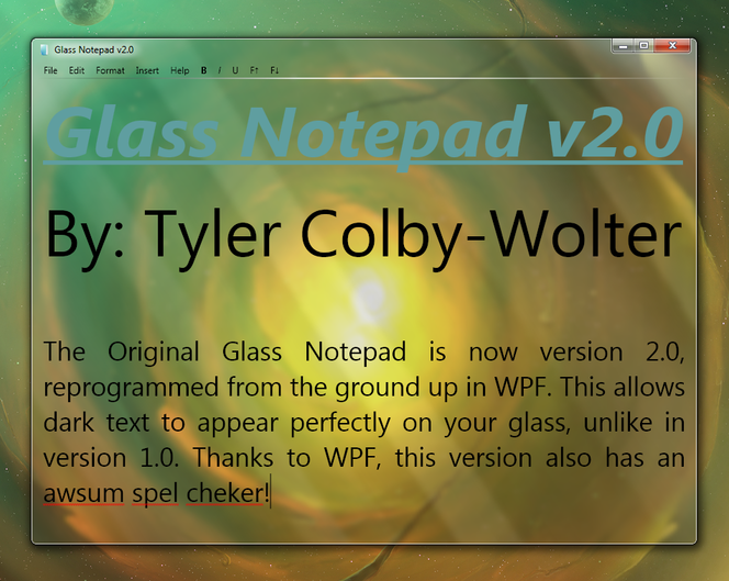 Glass Notepad