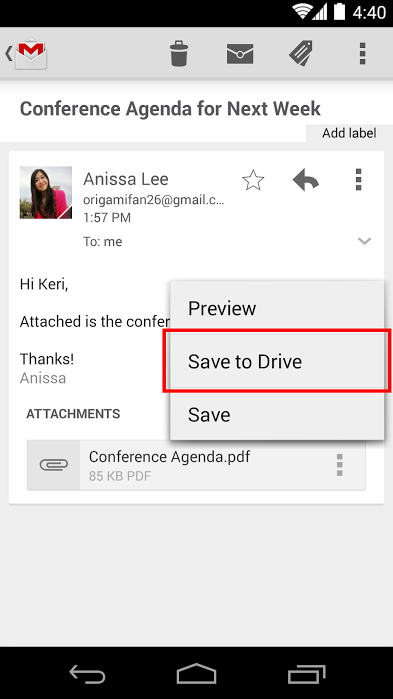 Gmail-Android-Drive