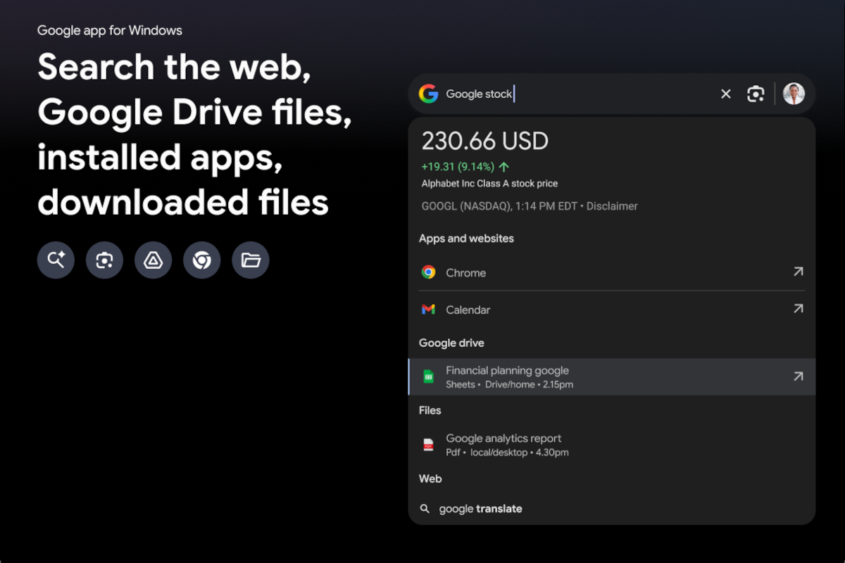google-application-recherche-windows