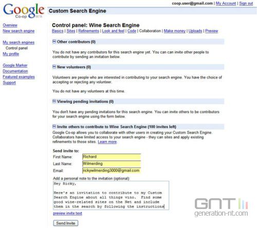 Google custom search captures ecran
