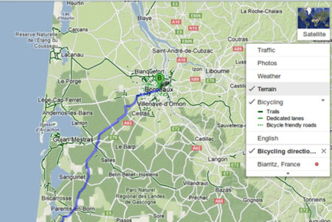 google maps cyclistes