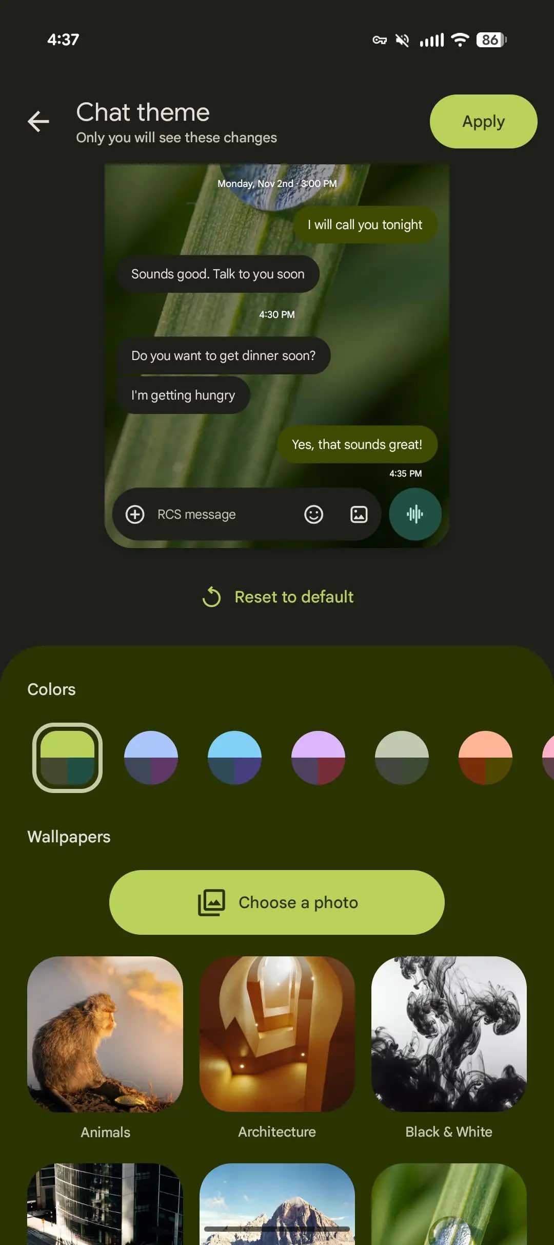 Google Messages The?me du chat 