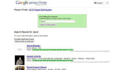 Google person finder