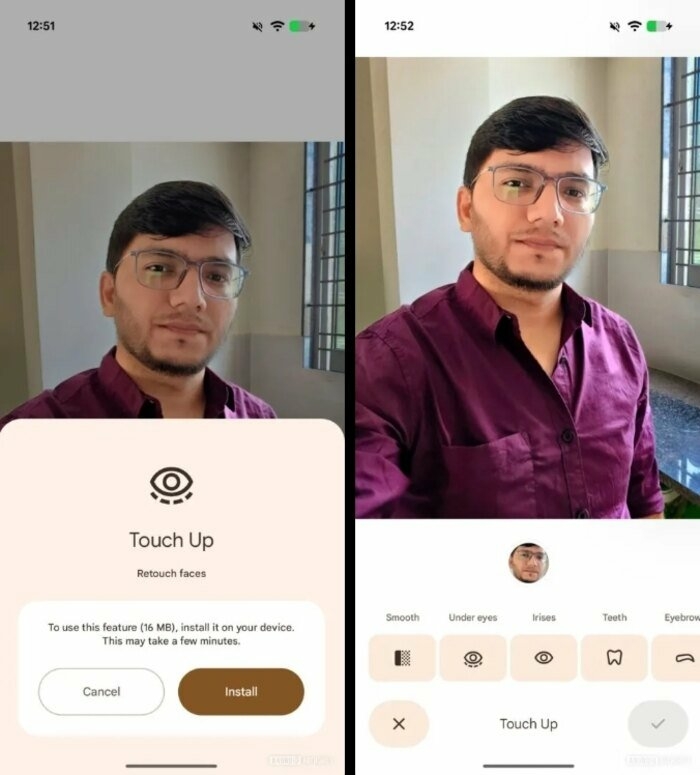 Google Photos retouche visage