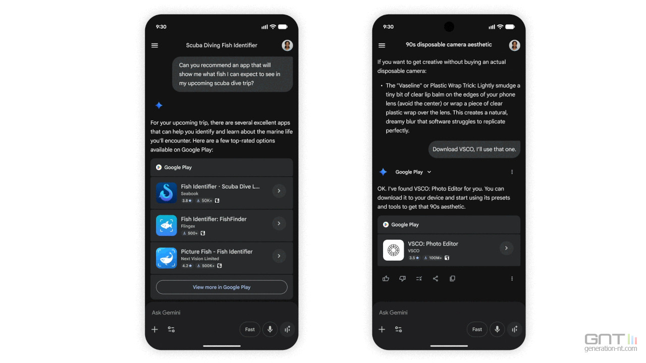 Google Play se connecte à Gemini sur Android