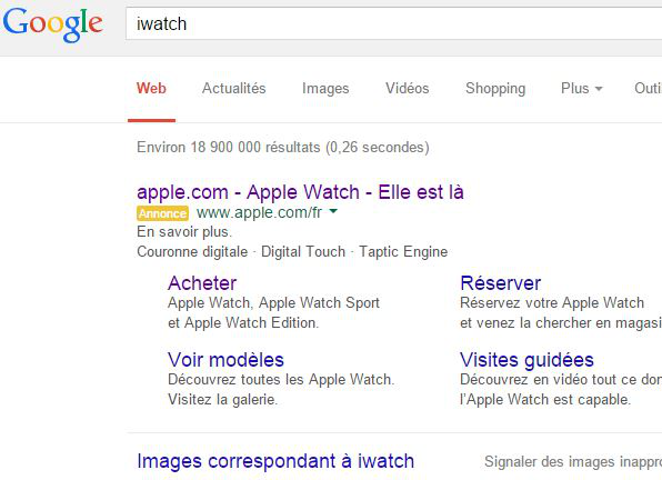 Google-recherche-iWatch-lien-sponsorise-Apple