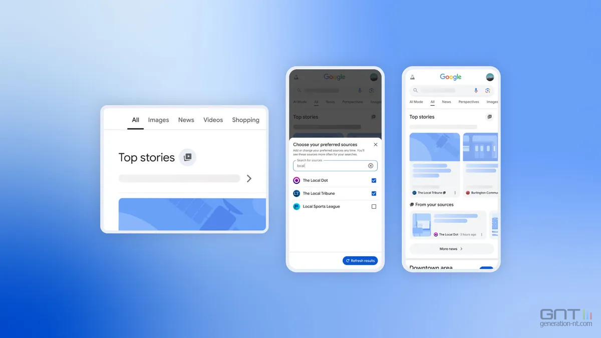 Google Search donne le contrôle des actualités