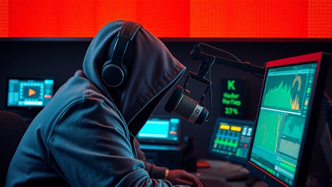 hacker station radio broadcast illustration IA