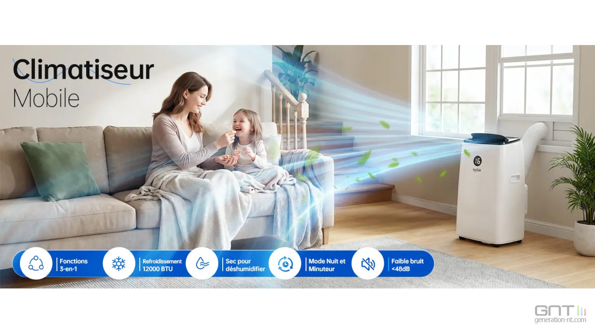 Humhold 12000 BTU : un climatiseur mobile pour survivre à la chaleur disponible à J+1 en France !