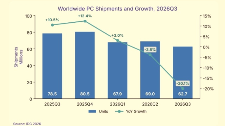 IDC PC-Auslieferungen im dritten Quartal 2026