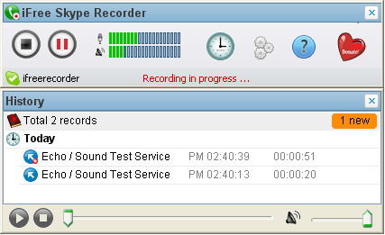 iFree Skype Recorder screen1