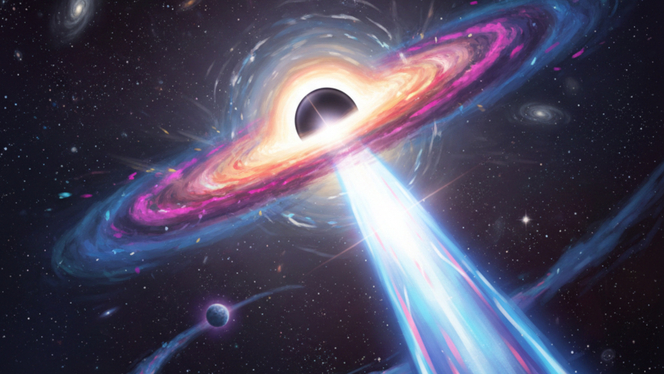 illustration-blazar-trou-noir-emission-rayons