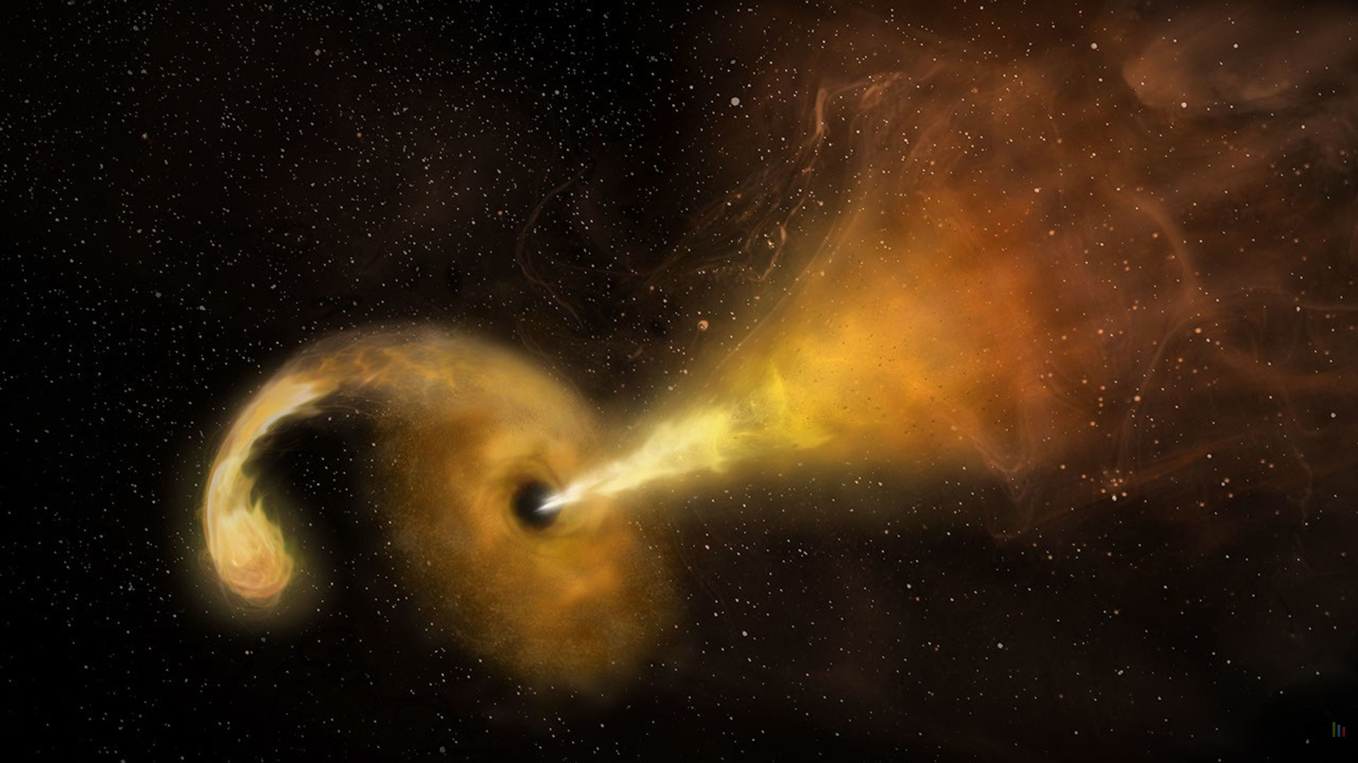 Un trou noir supermassif errant démasqué grâce à un festin stellaire