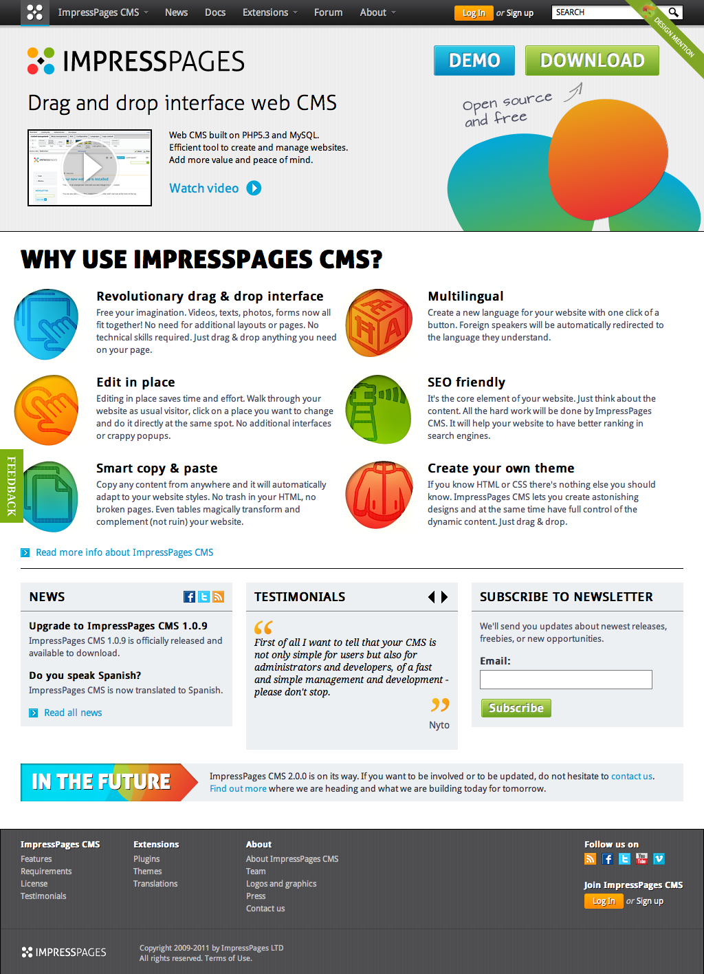 Impresspages CMS screen1