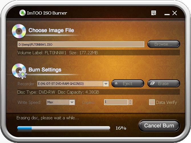 ImTOO ISO Burner screen 2