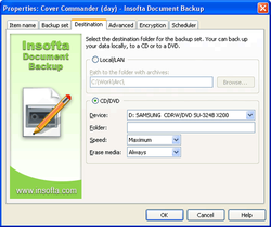 Insofta Document Backup screen 1