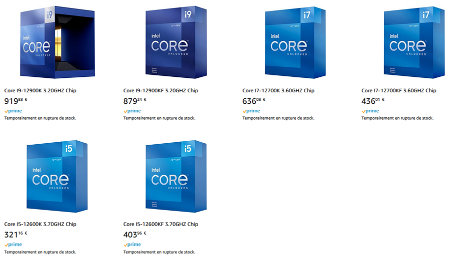 Intel Core 12eme gen Amazon France