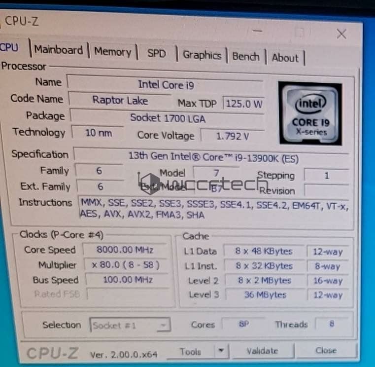 Intel Core i 9 8GHz