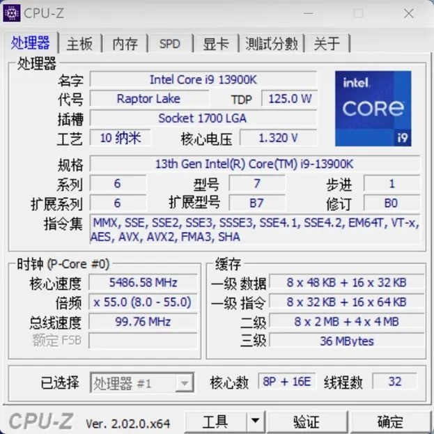 Intel Core i9 13900K raptor Lake