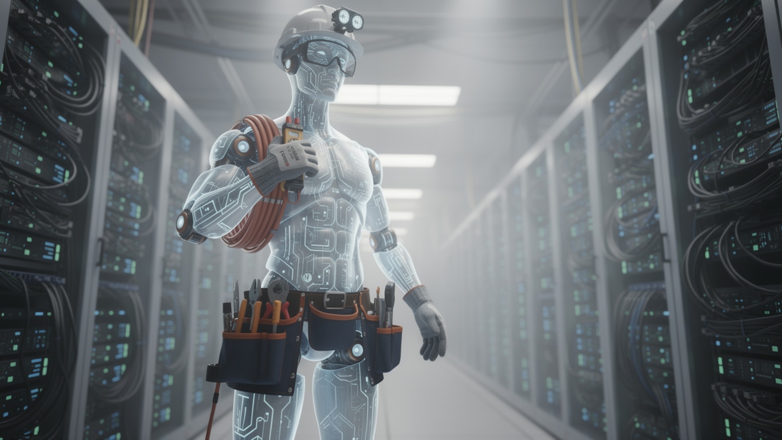 intelligence artificielle electricit&Atilde;&copy; datacenter illustration IA