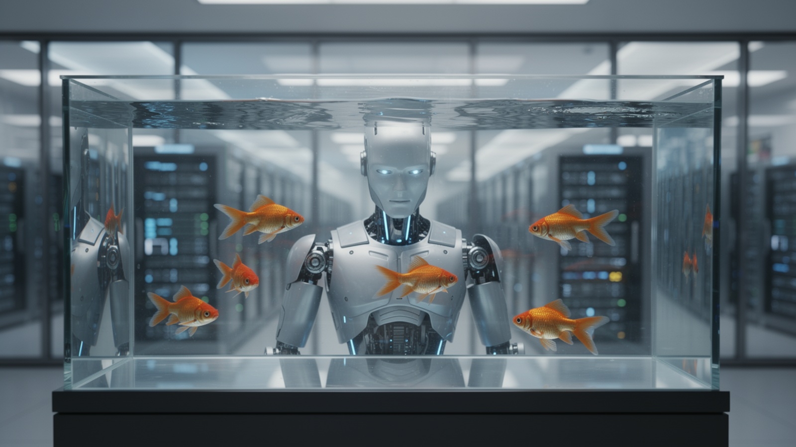intelligence artificielle poissons rouges illustration IA