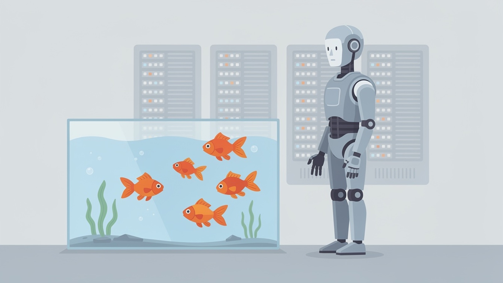 intelligence artificielle superintelligence poissons rouges illustration IA