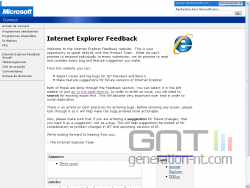 Internet explorer navigateur feedback bug small