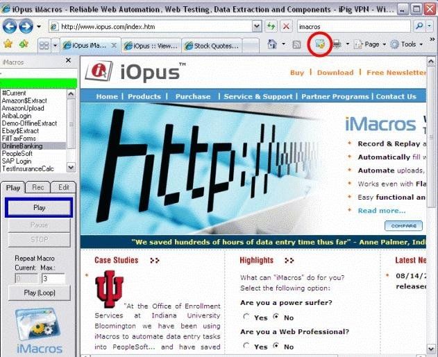 Internet Macros Web Test Recorder screen2
