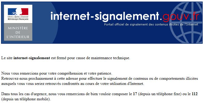 internet-signalement.gouv.fr-maintenance