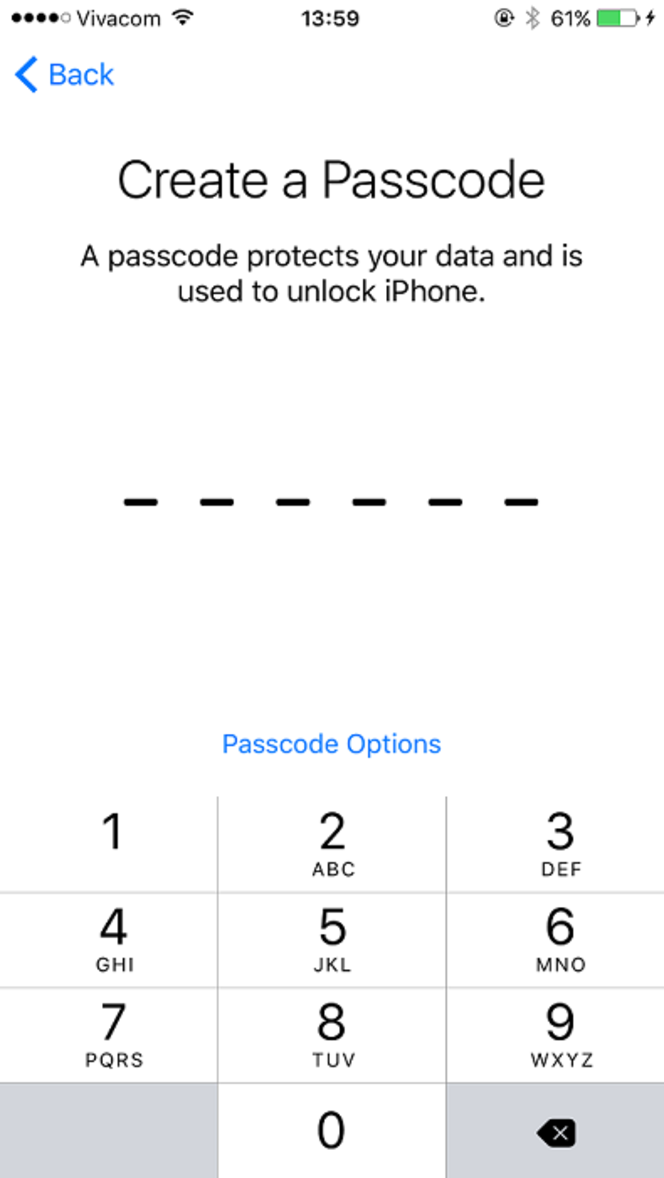 iOS 9 Pin six chiffres