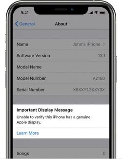 iPhone 11 message écran