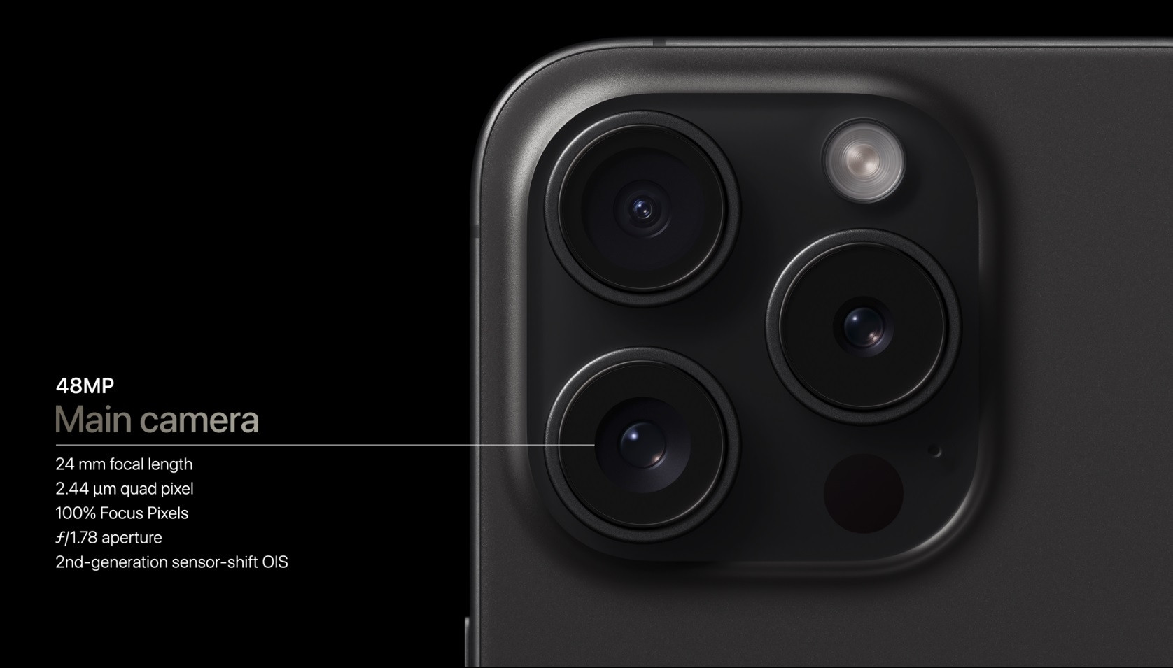 iPhone 15 Pro capteur photo 48 megapixels