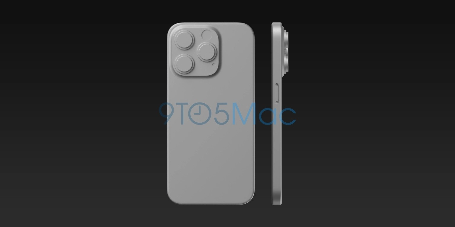 iPhone 15 Pro rendu CAD dos
