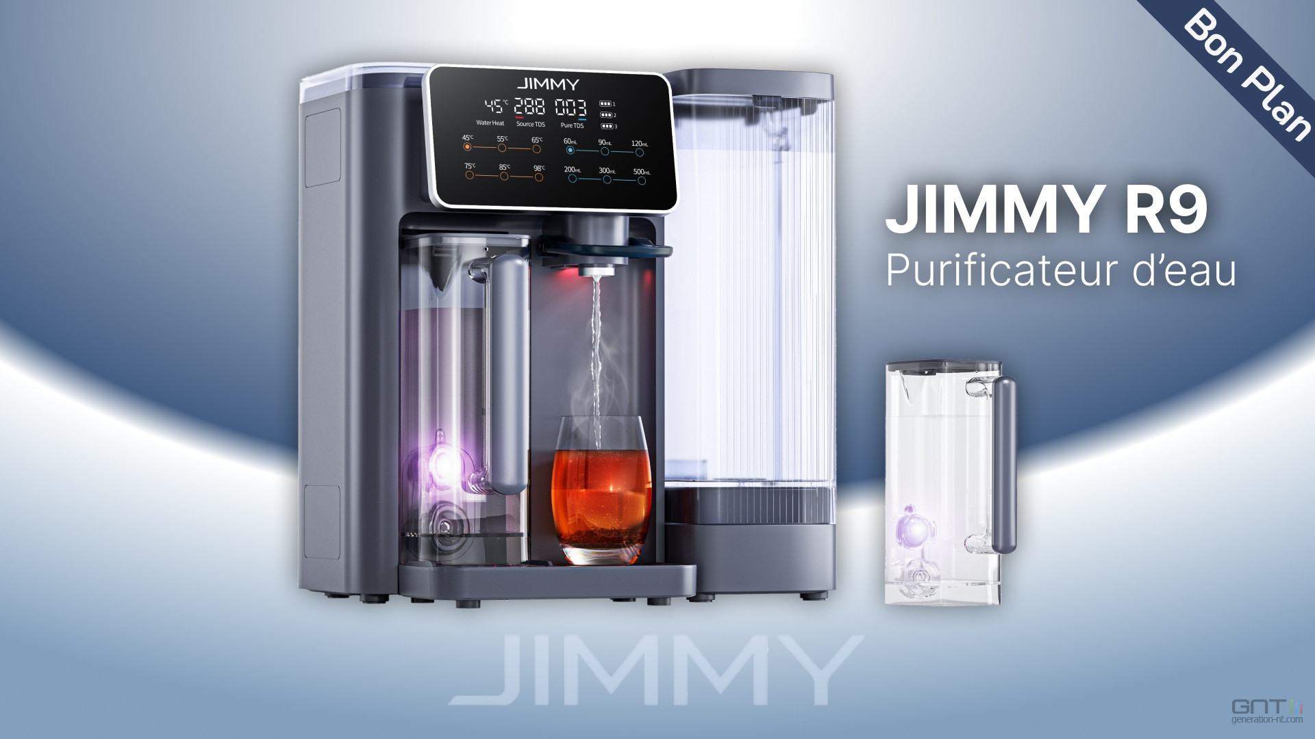 JIMMY R9 : le purificateur sans installation pour de l'eau pure, chaude ou froide, en 3 secondes !