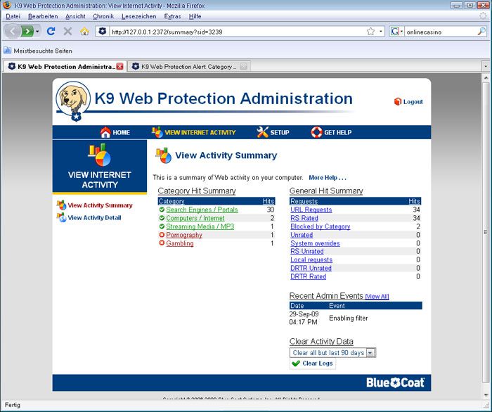K9 Web Protection screen1