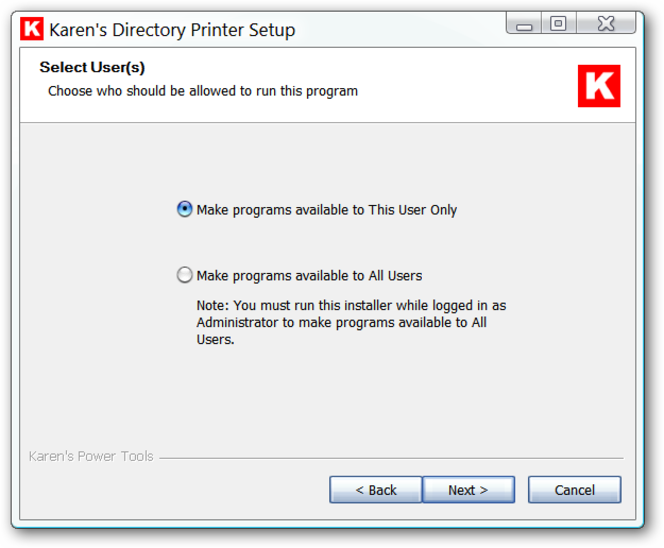 Karen\'s Directory Printer