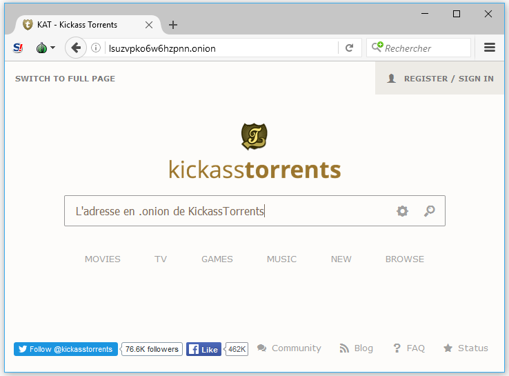 KickassTorrents-Tor