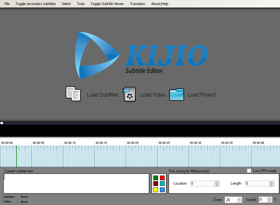 Kijio - Subtitle Editor screen 2
