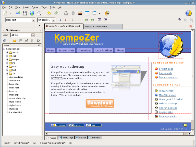 KompoZer screen 2