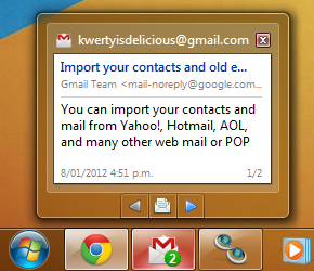 Kwerty Gmail Notifier screen1