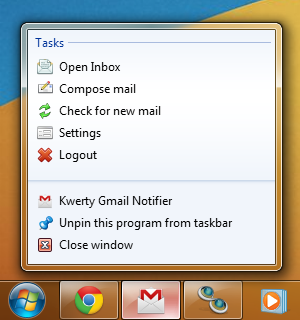Kwerty Gmail Notifier screen2